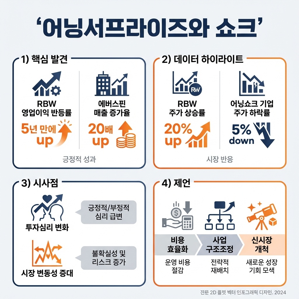 인포그래픽 이미지: 어닝 서프라이즈와 쇼크: 실적 변동이 시장에 미치는 영향