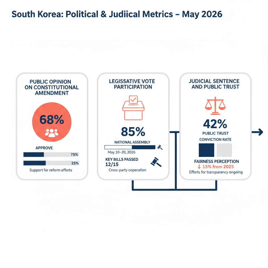 인포그래픽 이미지: Political Conflict and Judicial Impact in South Korea: Key Insights May 2026
