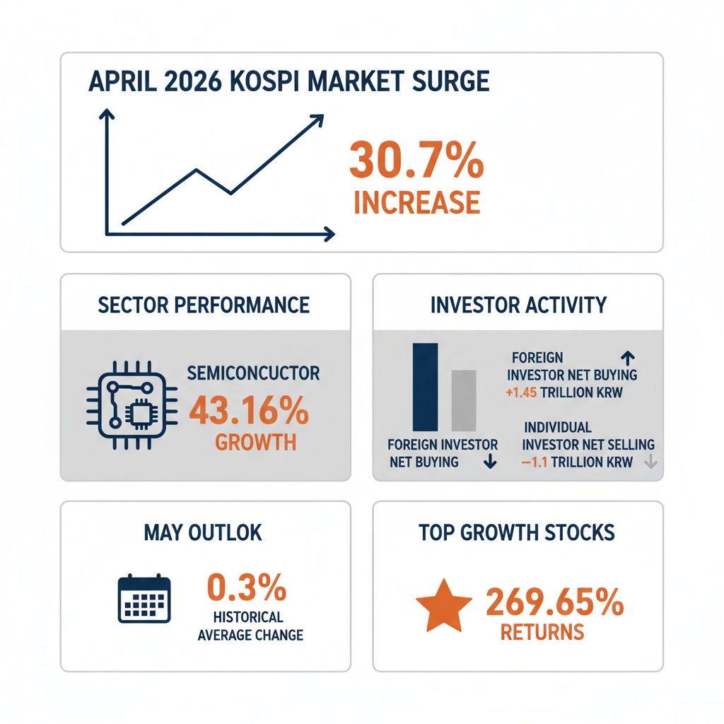 인포그래픽 이미지: April 2026 KOSPI Market Surge and Outlook