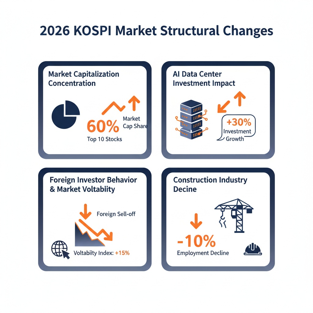인포그래픽 이미지: 2026 KOSPI Market: Semiconductor Dominance and Structural Shifts