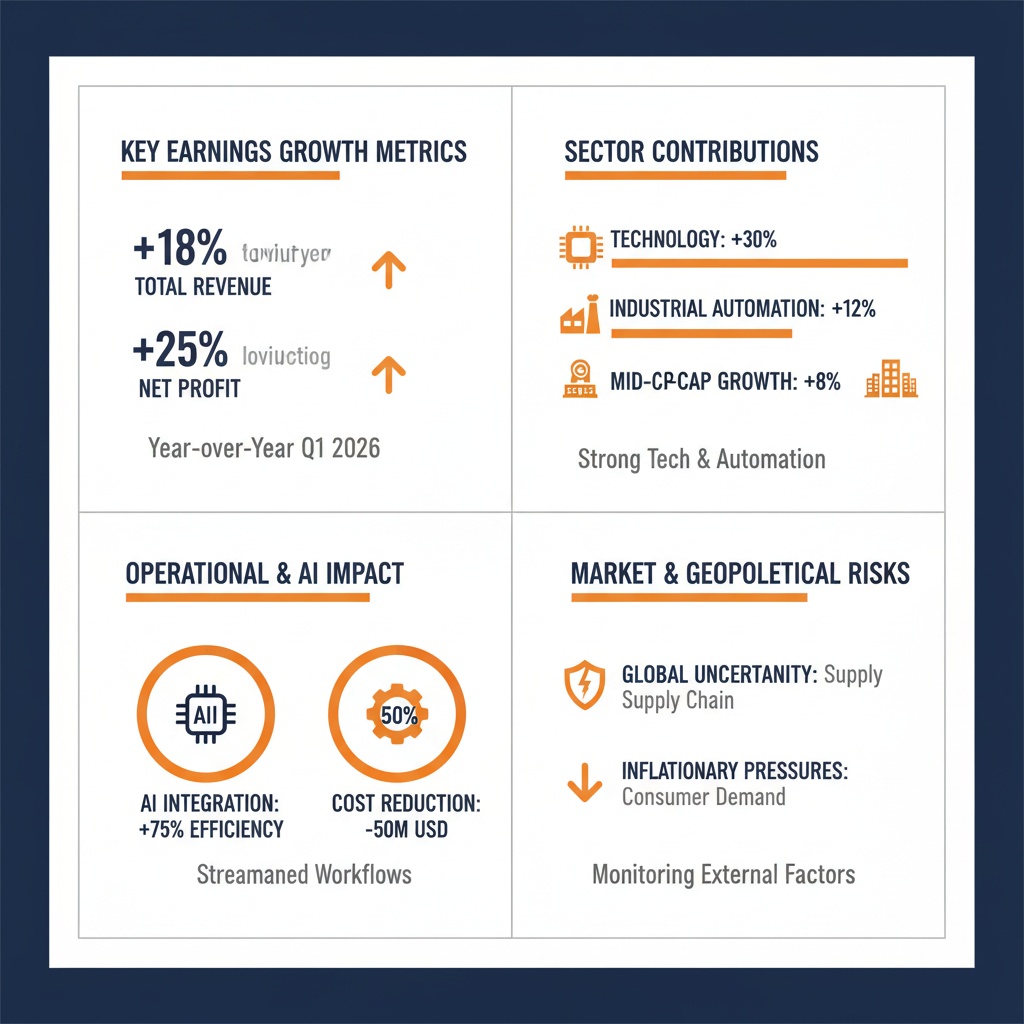 Infographic Image: Q1 2026 Corporate Earnings: Growth, Drivers, and Market Dynamics
