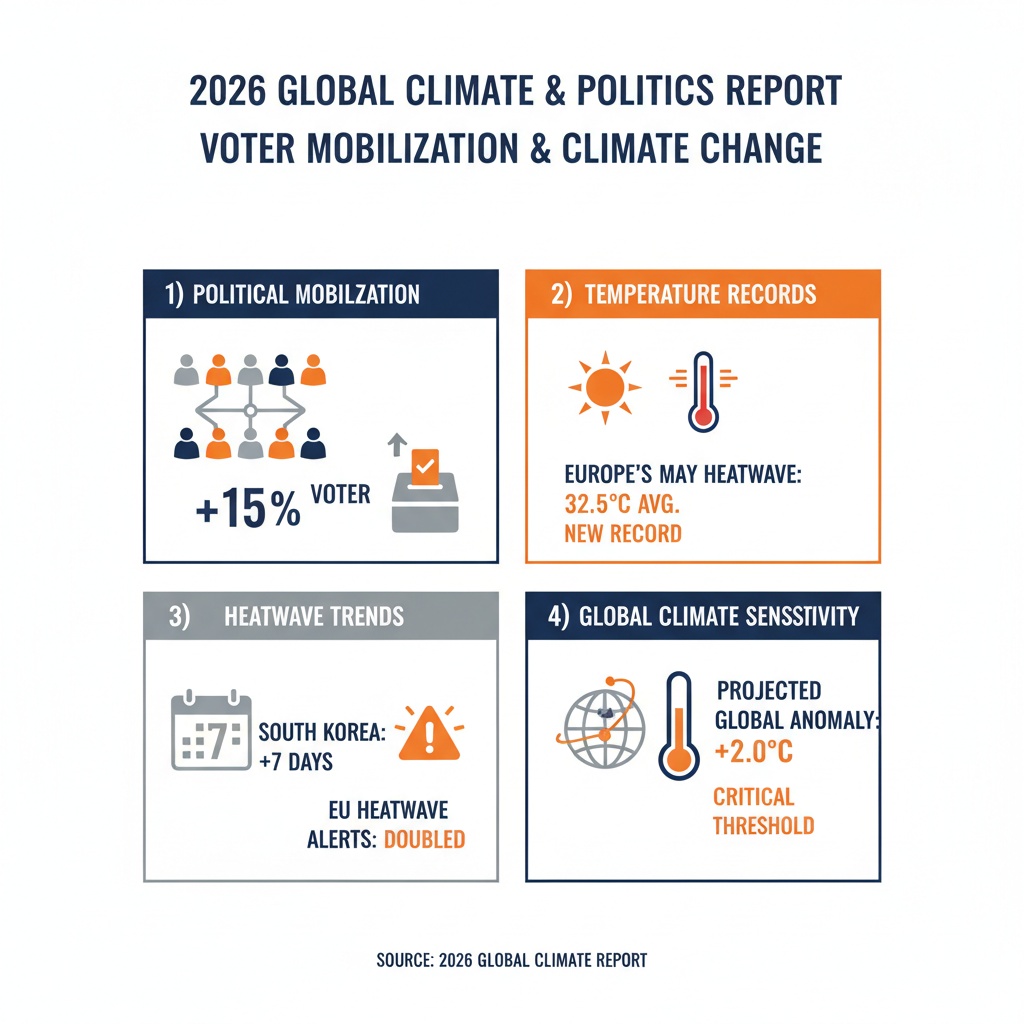 인포그래픽 이미지: Political and Climate Dynamics of 2026: Conservative Resurgence and Accelerating Heatwaves