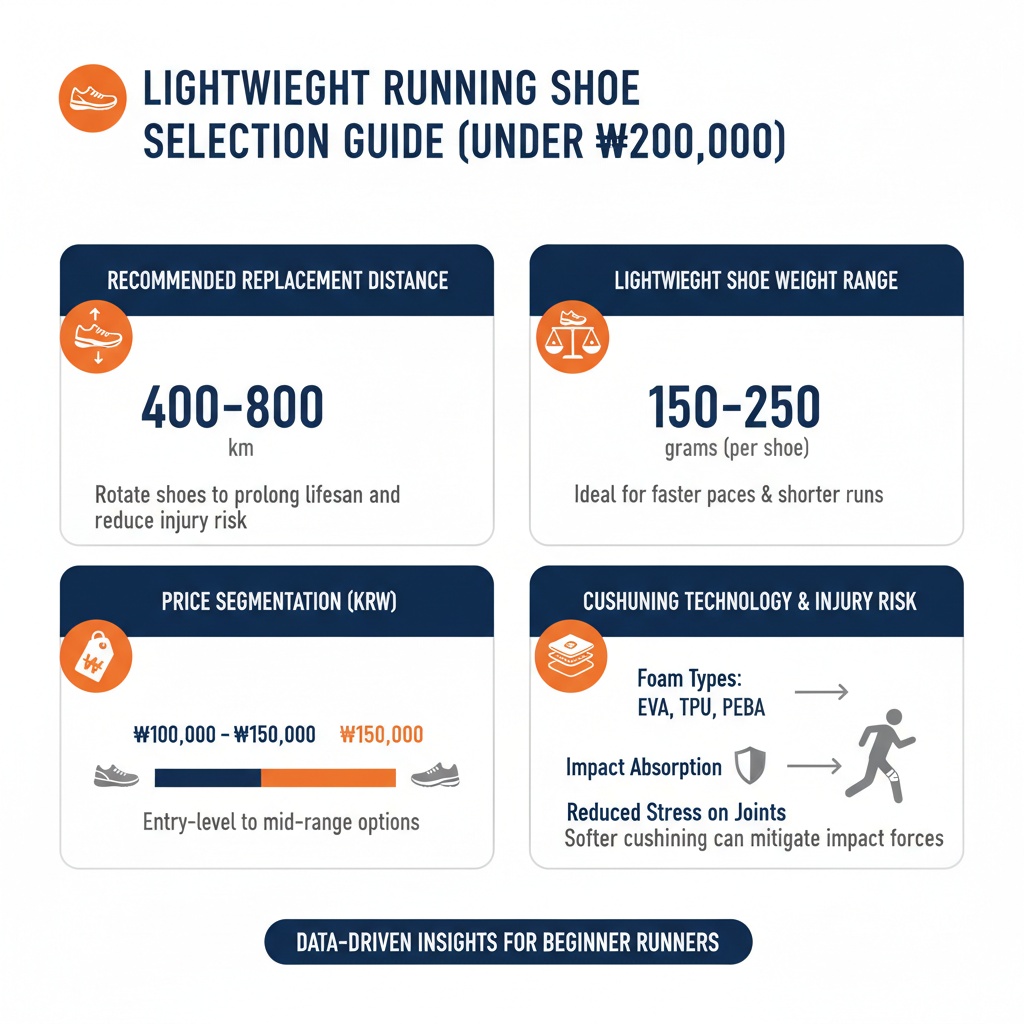 인포그래픽 이미지: Key Insights on Selecting Lightweight Running Shoes under 200,000 KRW
