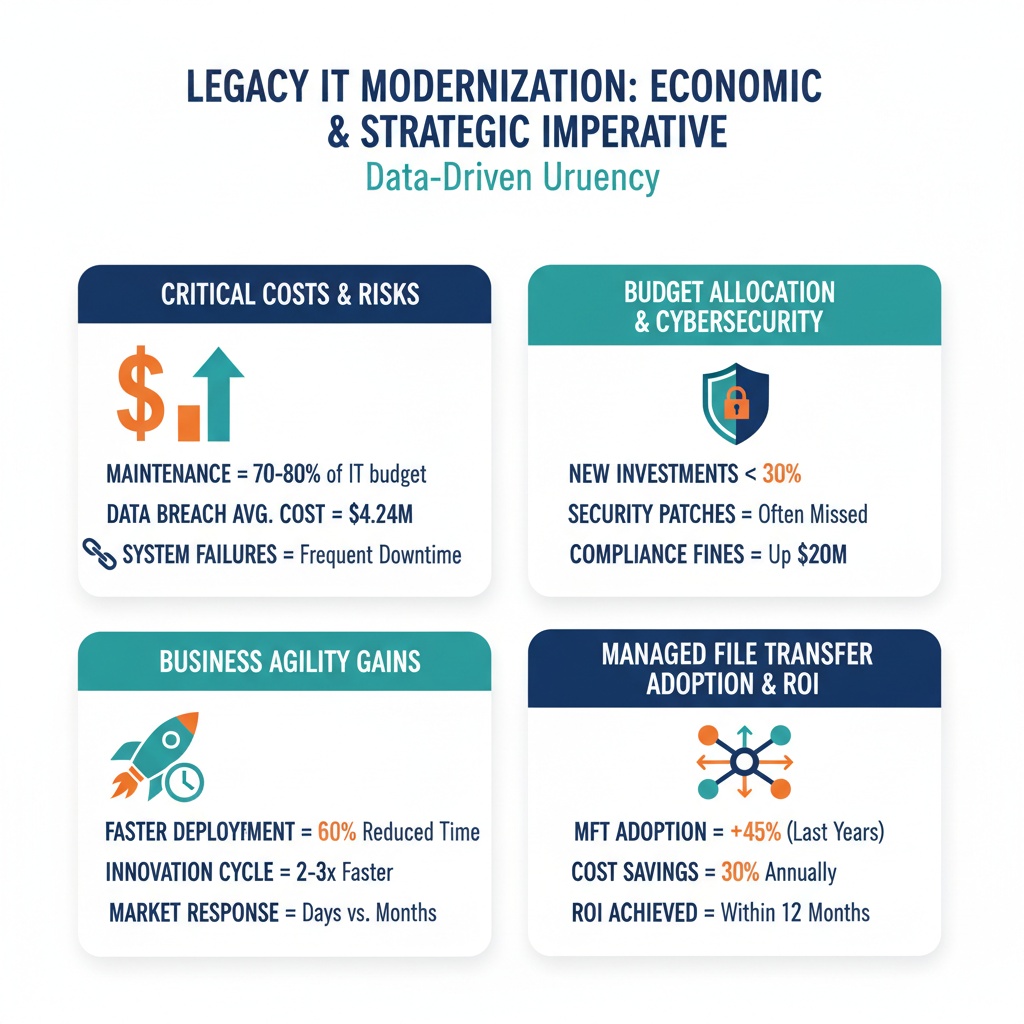 Infographic Image: The Strategic Imperative and Impact of Legacy IT Modernization
