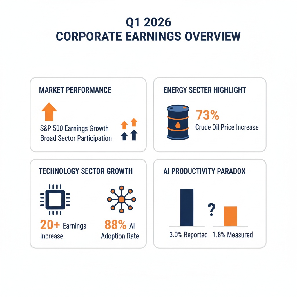 Infographic Image: Q1 2026 Corporate Earnings Snapshot: Sector Divergence and AI-Driven Growth
